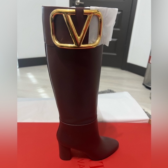 Valentino boots / size 9 BNW , leather knee boots brown - Picture 3 of 5